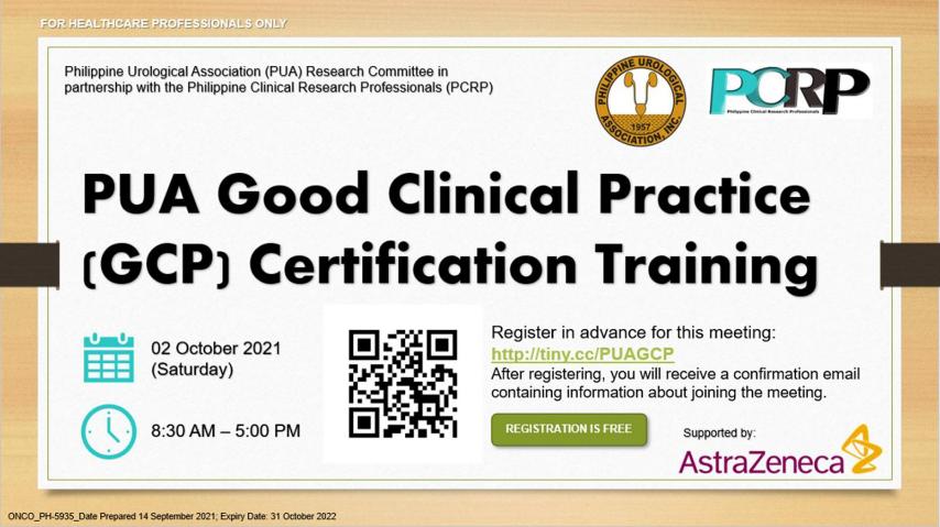 PUA Good Clinical Practice (GCP) Certification | Philippine Urological ...
