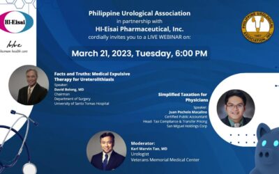 Events 4 Facts and Truths: Medical Expulsive Therapy for Ureterolithiasis” by Dr. David Bolong and “Simplified Taxation for Physicians” by Mr. Juan Pocholo Macalino